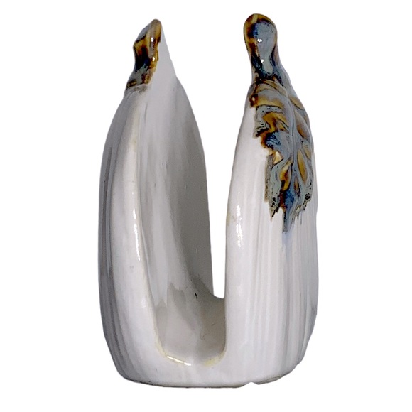 Napkin Holder Autumn White Pumpkin Hand Painted Ceramic Harvest Kitchen Accent - Picture 11 of 16